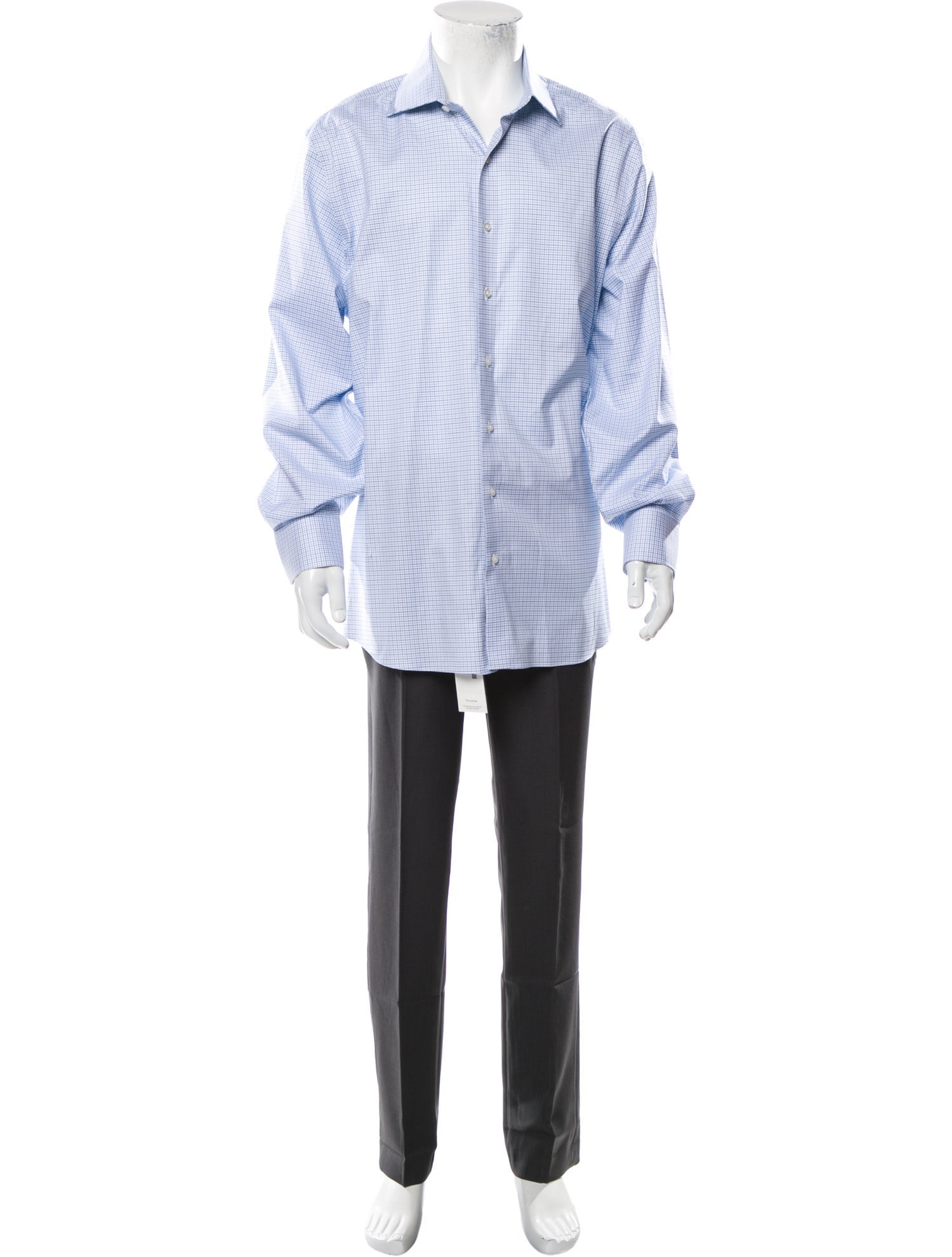 Proper Cloth Blue Plaid Print Long Sleeve Dress Shirt with One-Button Taelor.Style Proper Cloth Blue Plaid Print Long Sleeve Dress Shirt with One-Button Taelor.Style