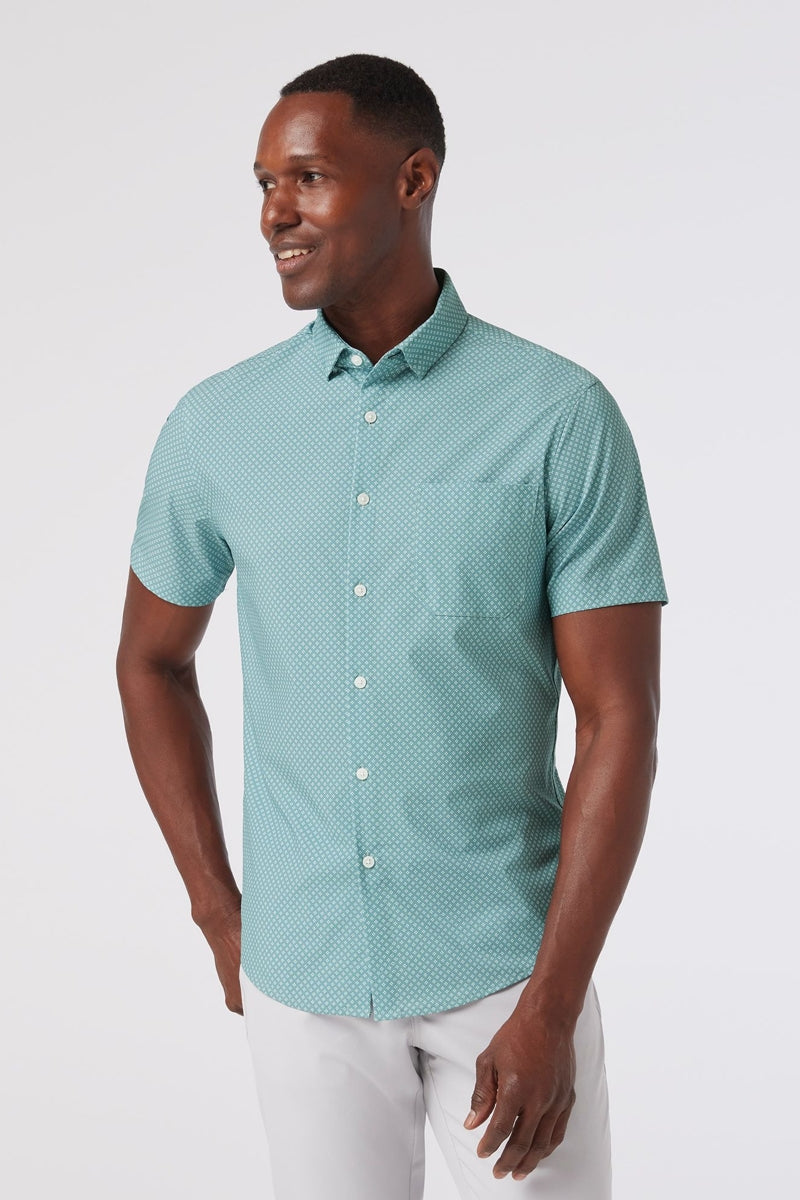 Mizzen + Main Muted Green Clover Print Trim Fit Shirt Taelor.Style Mizzen + Main Muted Green Clover Print Trim Fit Shirt Taelor.Style