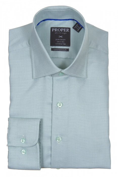Proper Sport Green Pure Cotton Contemporary Fit Dress Shirt Taelor.Style Proper Sport Green Pure Cotton Contemporary Fit Dress Shirt Taelor.Style