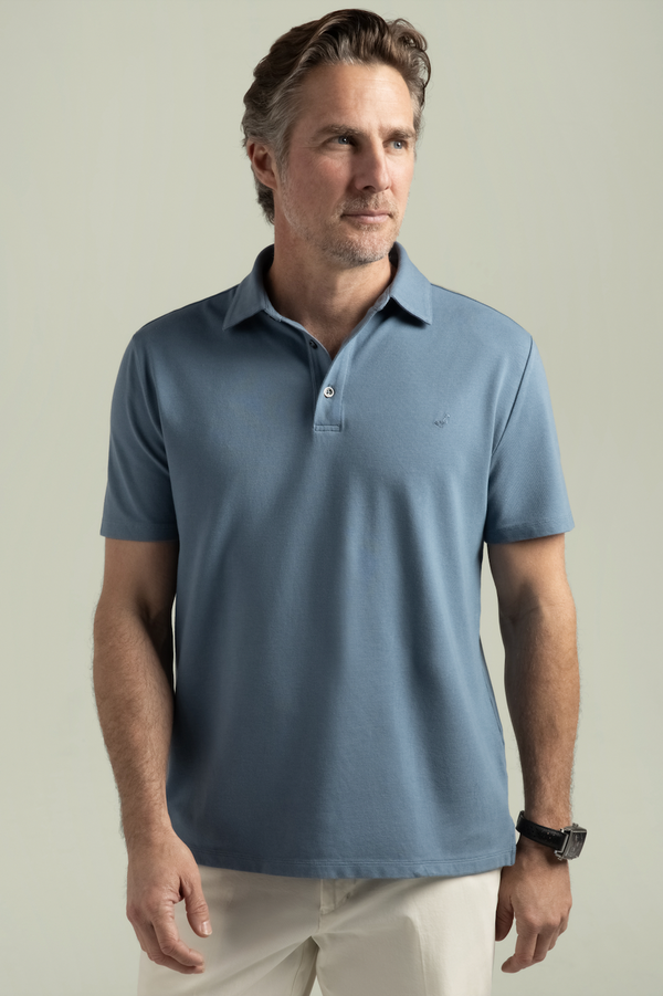 HyperNatural Blue Premium Bio-performance El Capitán Classic Fit Micro-Pique Polo with Hyper-Cool Jade