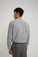 FYNE Navy/White Stripe Stand Collar Moisture Absorption Shirt