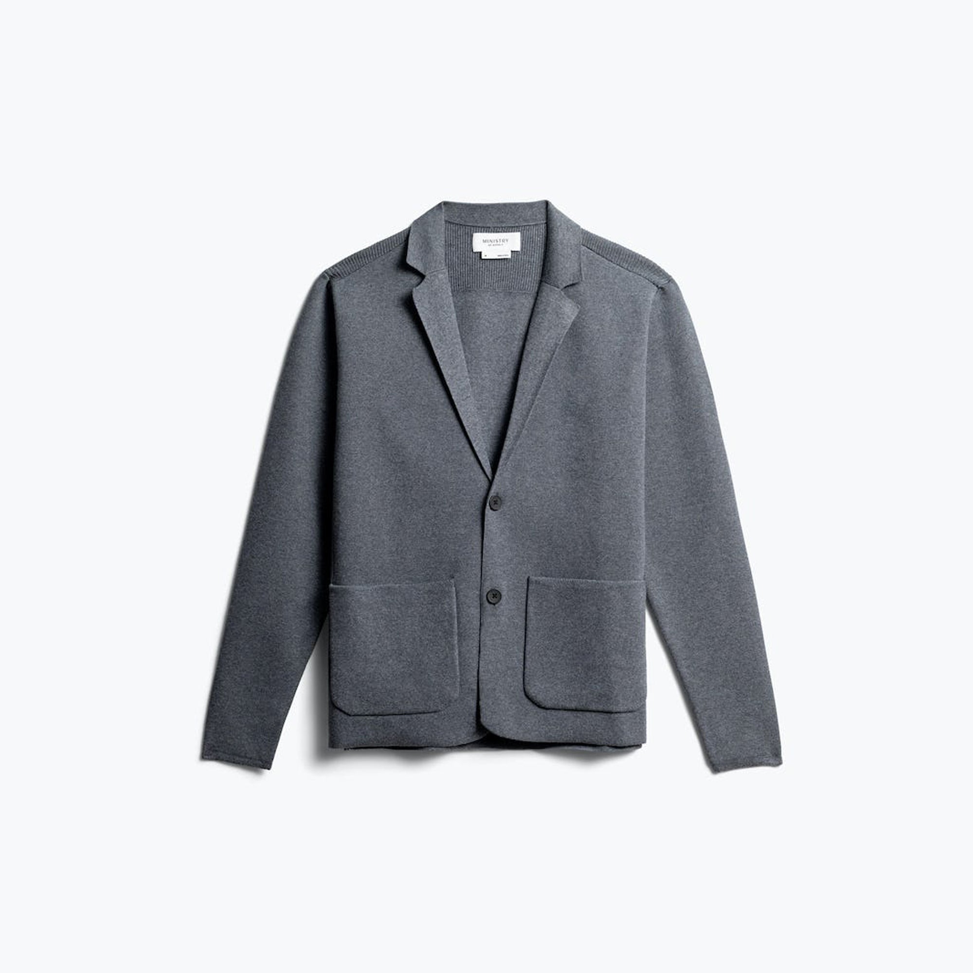 Ministry of Supply Grey Knit Seamless Blazer –1