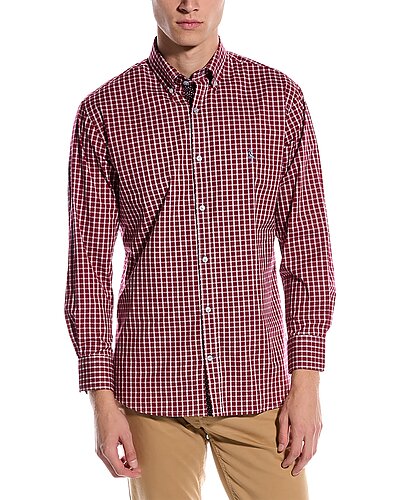TailorByrd Red/White Check Woven Shirt