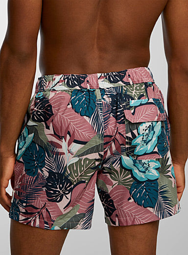 Public Beach Pink/Green Tropical Print Maui 2.0 6" Shorts with Compression Liner