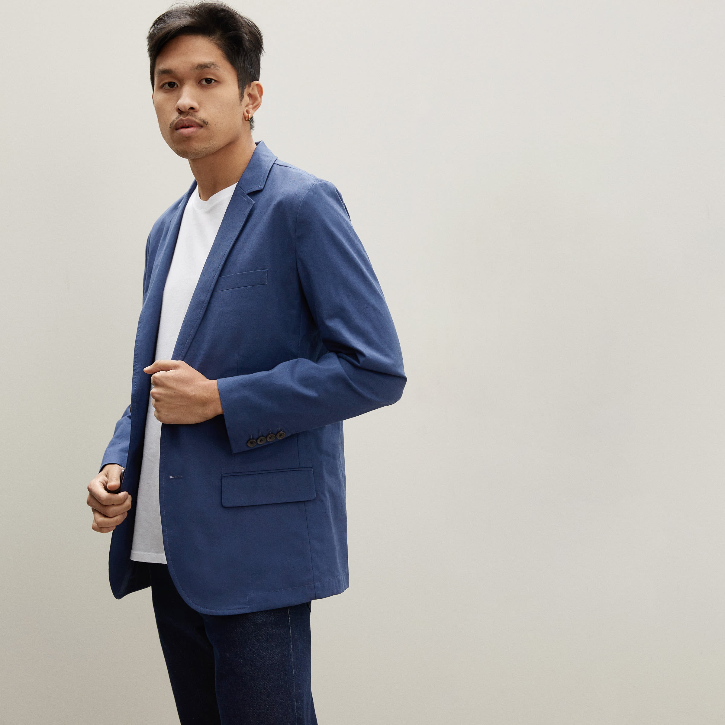 Everlane Blue Slim Fit Casual Blazer Taelor.Style Everlane Blue Slim Fit Casual Blazer Taelor.Style