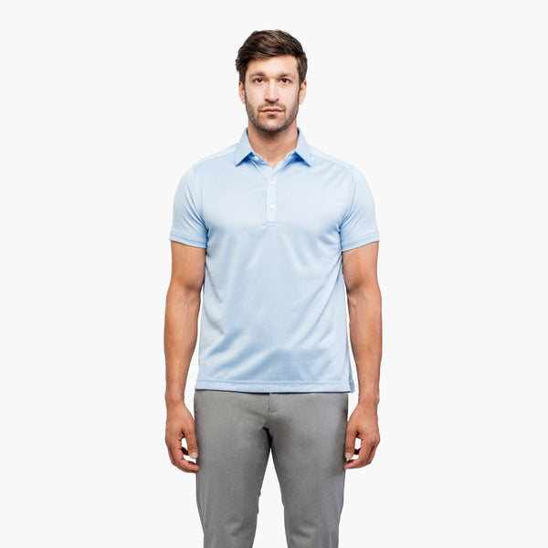 Ministry of Supply Light Blue 4 Way Stretch Short Sleeve Polo