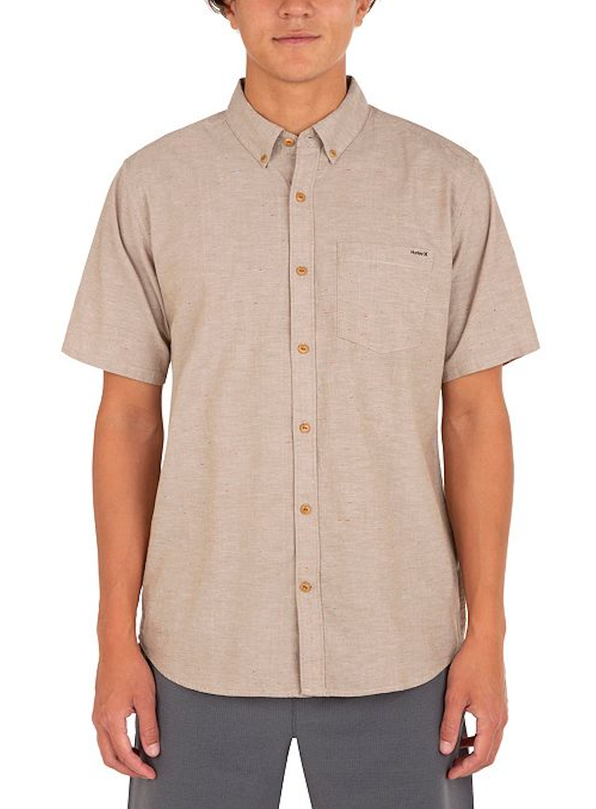 Hurley Beige Short Sleeve Button Down Shirt – Taelor.Style