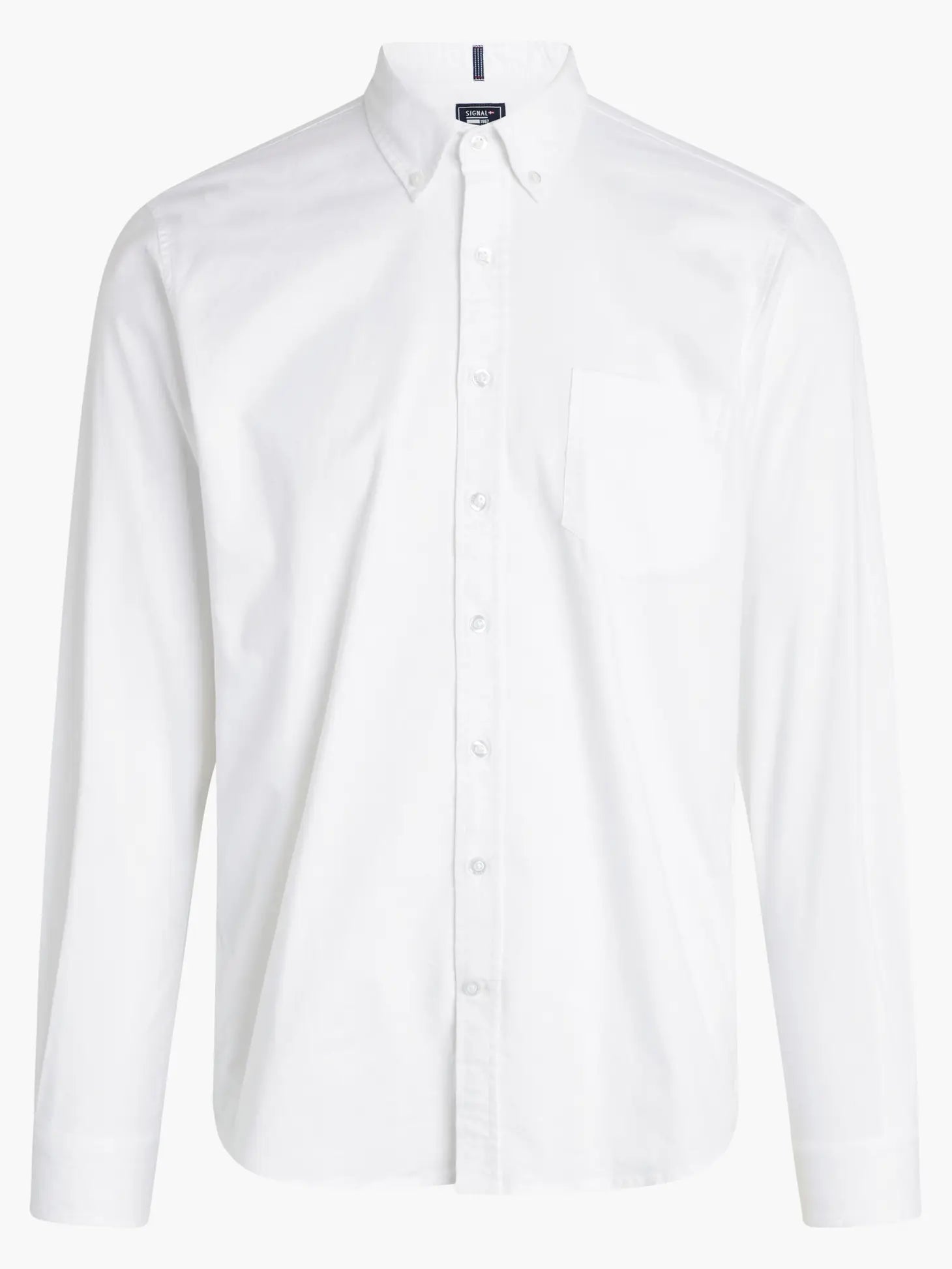 tofu Discreet hamer Signal Clothing White Solid Long Sleeve Oxford Button Up – Taelor.Style
