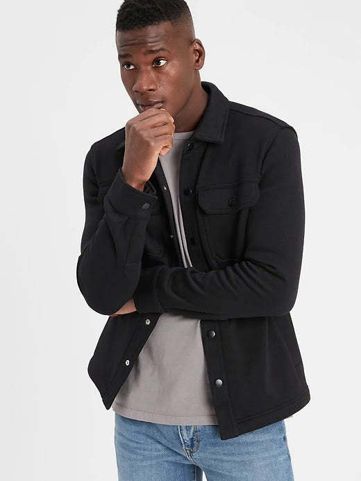Banana Republic Fleece Black Shirt Jacket – - Main Image