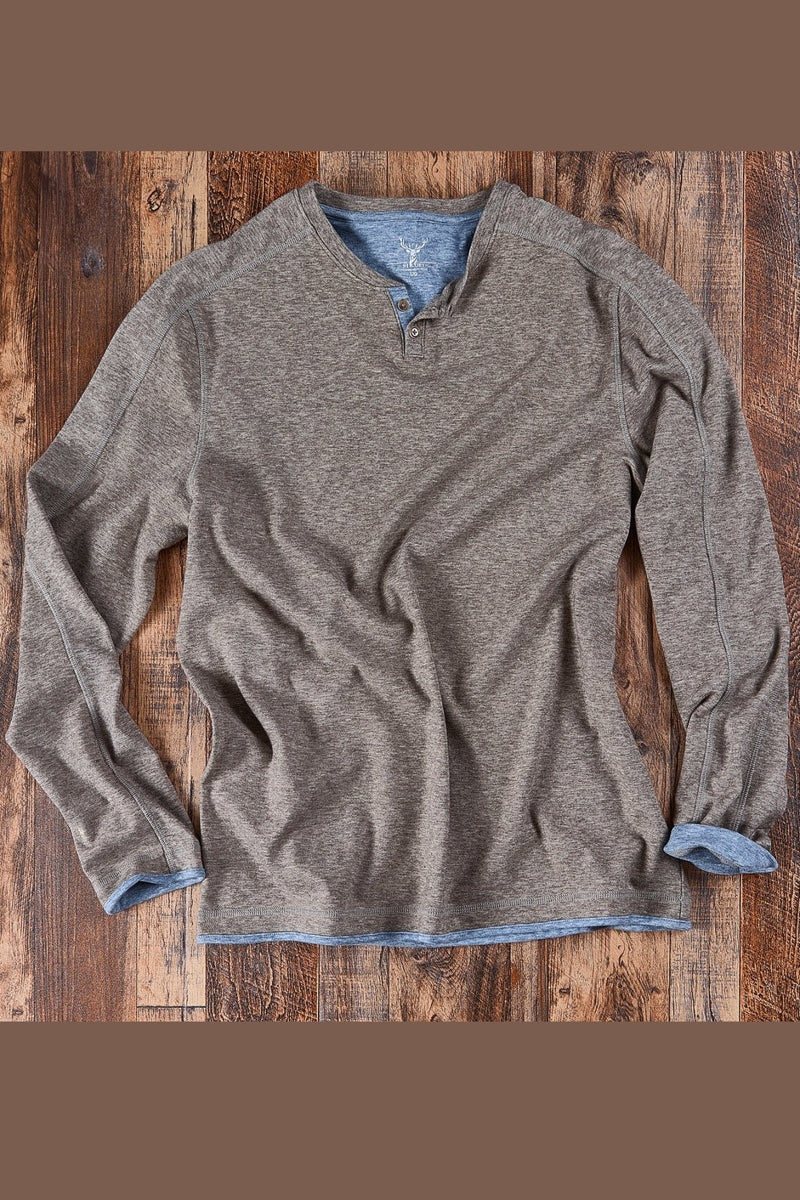 Wholesale,Nicoby Age of Wisdom, Nicoby Age of Wisdom Brown Key Hole Henley, Brown, Medium-43-TagM