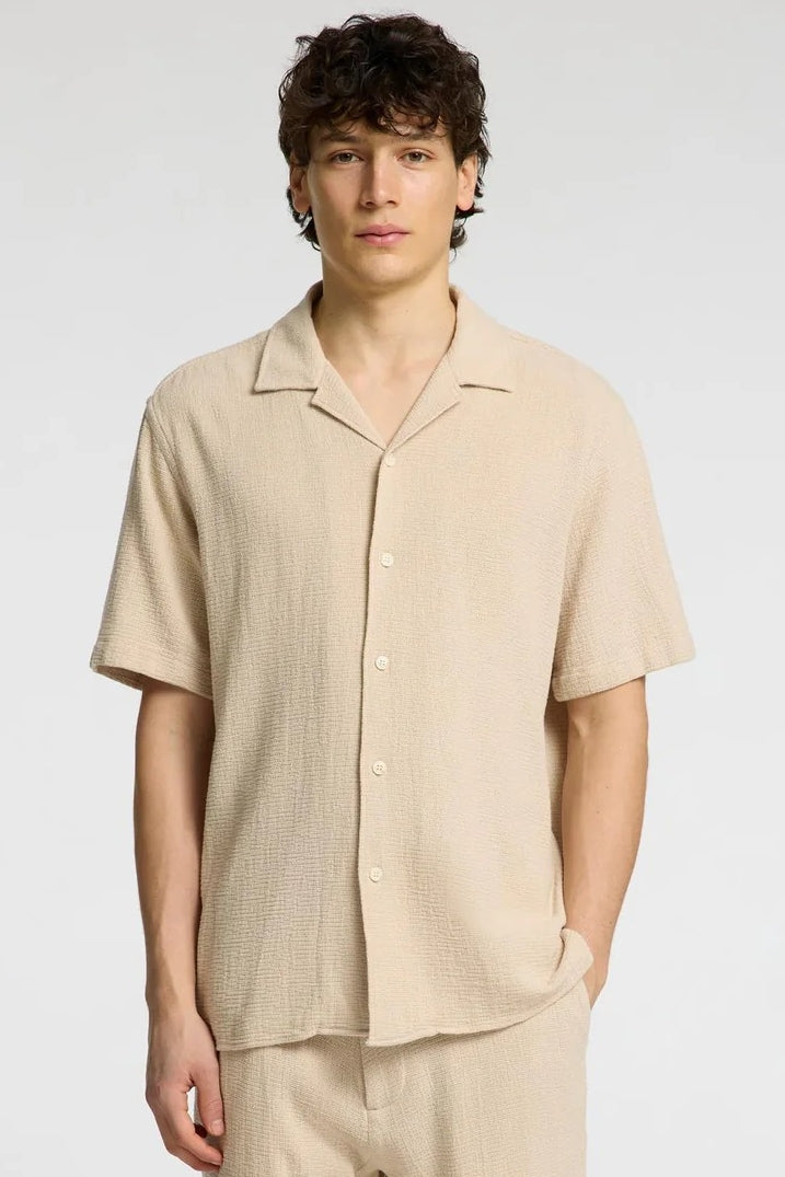 Wholesale,Selected Homme, Selected Homme Oatmeal Textured Shirt, Tan, Medium-46-TagM