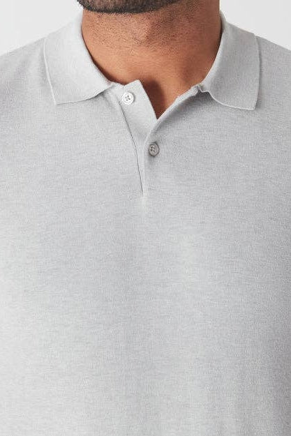 Faire,True Classic, True Classic Light Heather Grey Short Sleeve Polo, Grey, Medium-36-TagM