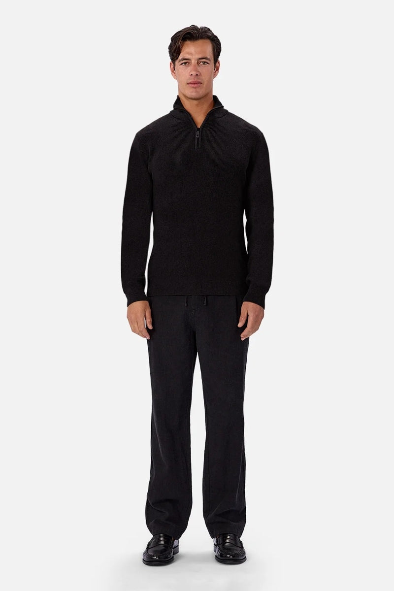 Wholesale,INDUSTRIE AUSTRALIA, INDUSTRIE AUSTRALIA Black Knit Neck Qtr Zip, Black, Medium-43-TagMLarge-45-TagLExtra Large-47-TagXL