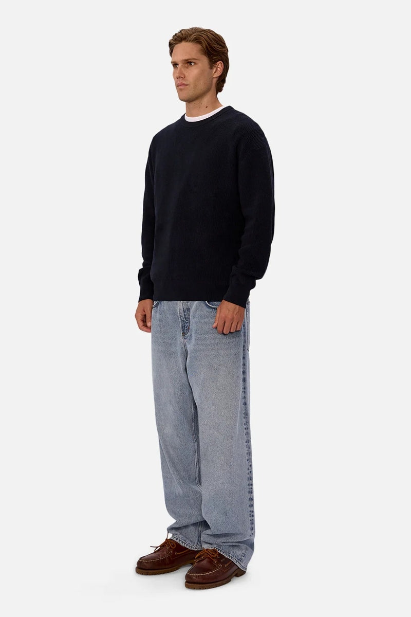 Wholesale,INDUSTRIE AUSTRALIA, INDUSTRIE AUSTRALIA Navy Crewneck Sweater, Blue, Medium-46-TagMLarge-48-TagL