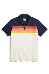 Marine Layer Navy/Cream Recycled Chest Striped Polo