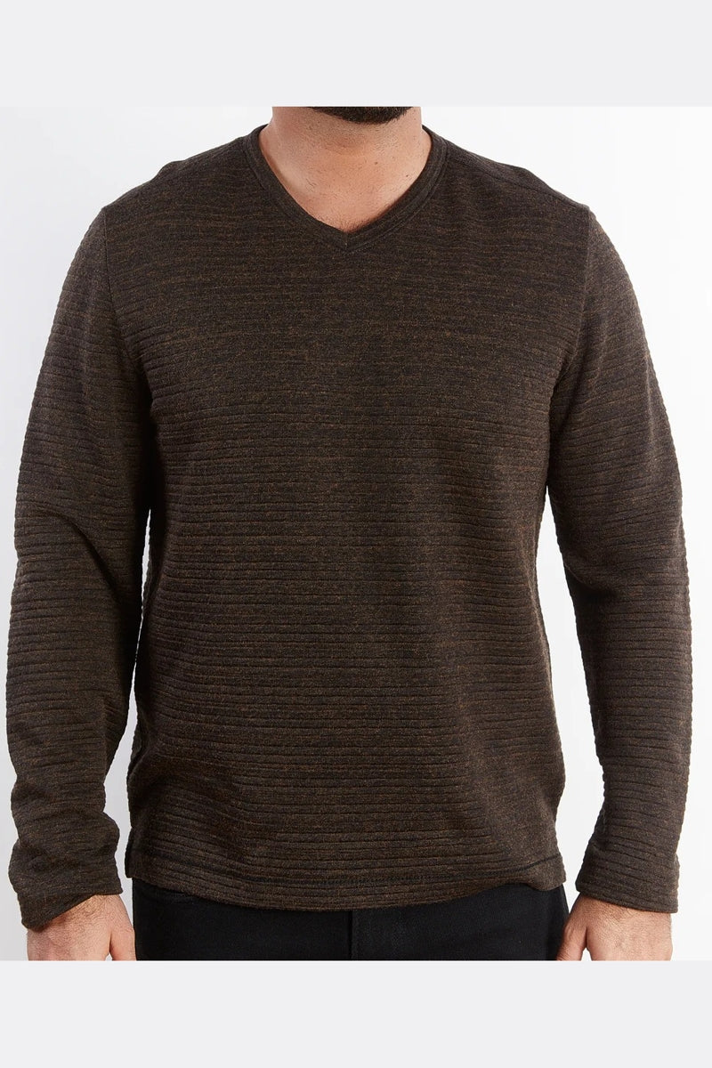 Wholesale,Nicoby Age of Wisdom, Nicoby Age of Wisdom Brown Crinkle Luxe Heathered V-Neck Tee, Brown, Medium-42-TagMExtra Large-48-TagXLLarge-45-TagL