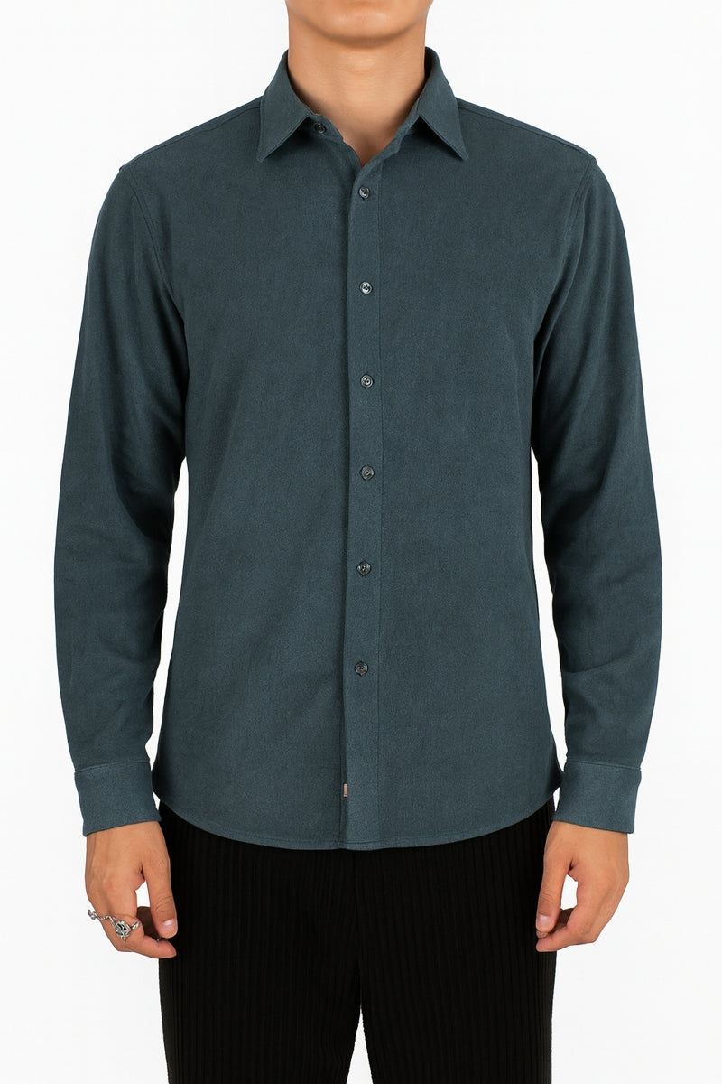 Wholesale,Mason Cruz, Mason Cruz Dark Slate Knit Button Up Shirt, Blue, Extra Extra Large-50-TagXXL