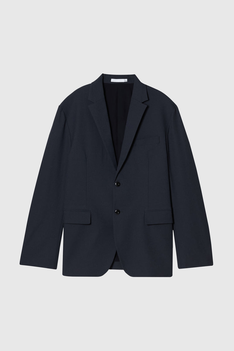 Direct From Brand,FYNE, FYNE Dark Blue Striped Water-Repellent Blazer, Blue, Large-43-TagL