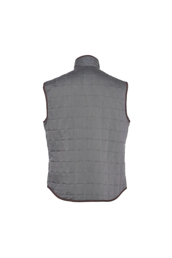 Wholesale,Luchiano Visconti, Luchiano Visconti Melange Brown Double Zip Quilted Performance Vest, Brown, Medium-43-TagM