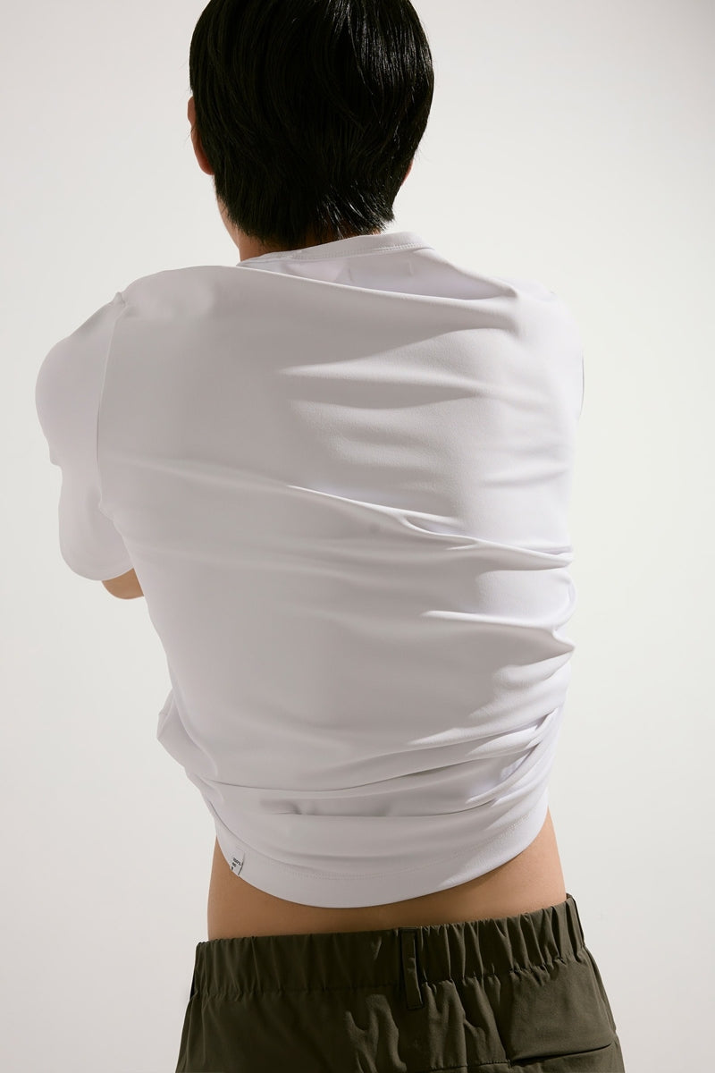 Direct From Brand,FYNE, FYNE Bright White Moisture Absorption T-Shirt, White, Small-40-TagS
