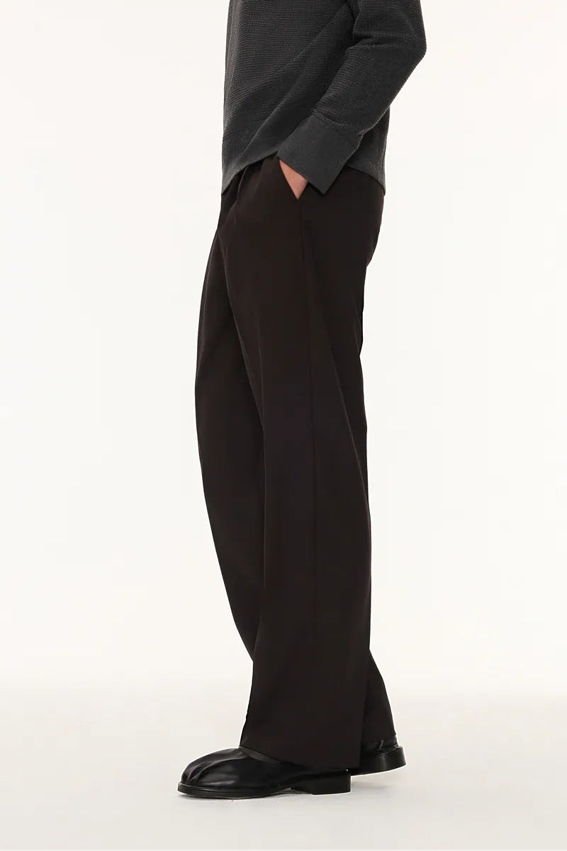 Direct From Brand,FYNE, FYNE Black Pleated Wide Suit Pants, Black, 35W-29L-TagL