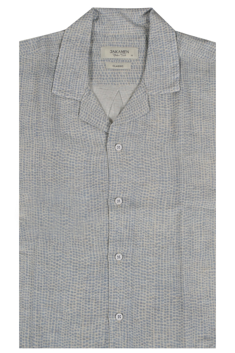 Wholesale,Jakamen, Jakamen Navy Blue Dot Print Linen Shirt, Blue, Extra Large-48-TagXLExtra Extra Large-50-TagXXLSmall-42-TagSMedium-44-TagMLarge-46-TagL