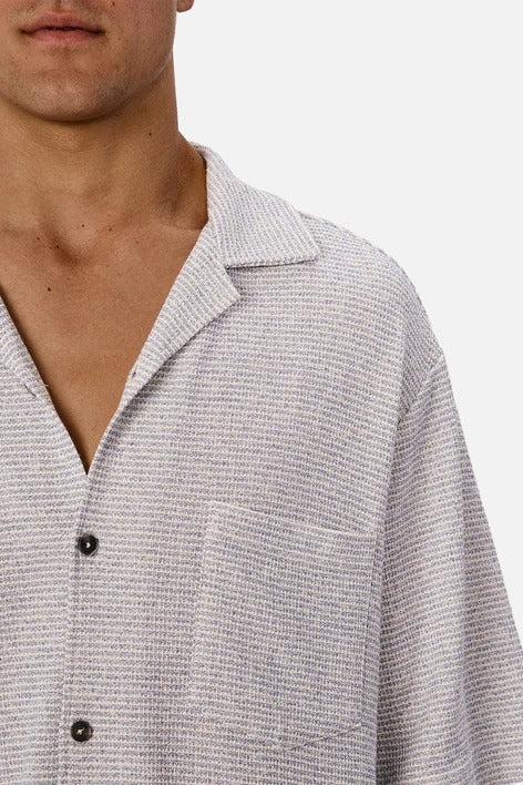 Wholesale,INDUSTRIE AUSTRALIA, INDUSTRIE AUSTRALIA Blue/White Knit Textured Shirt, Blue, Large-48-TagL