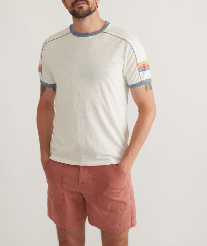Wholesale,Marine Layer, Marine Layer Antique White Vintage Varsity-inspired Tee, White, Small-39-TagS