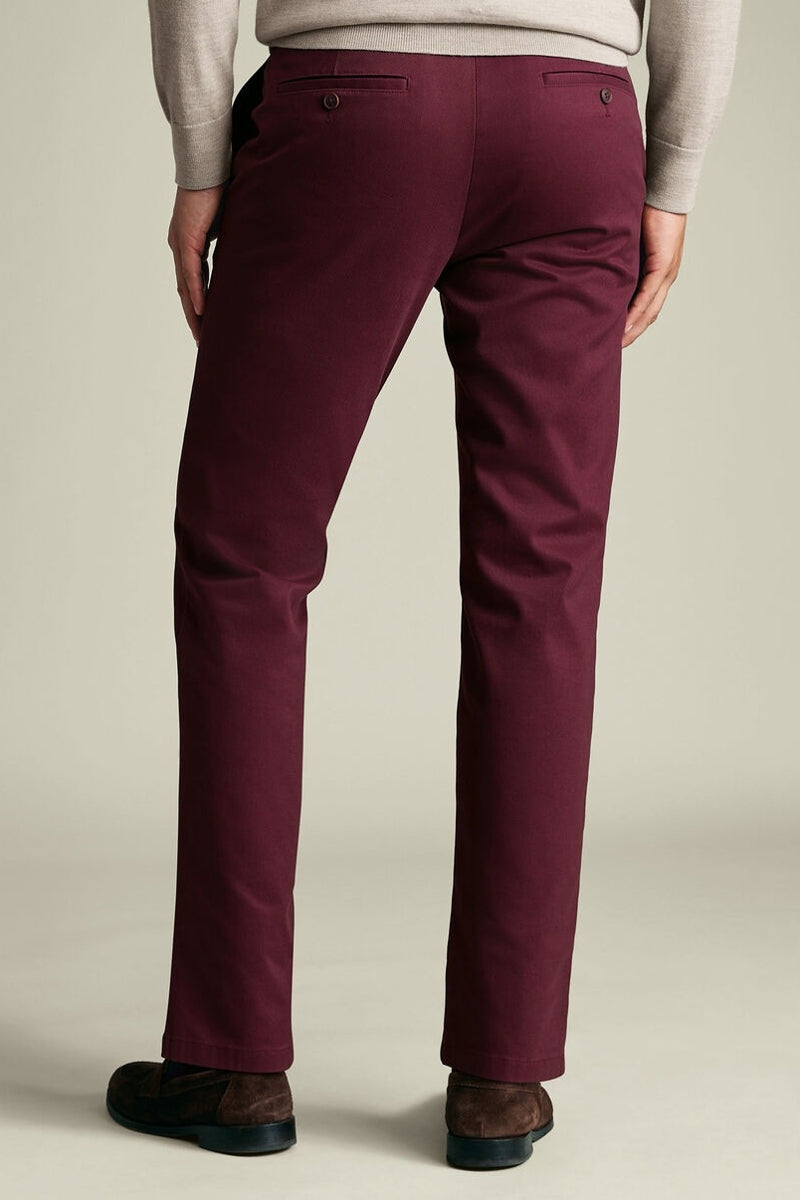 Wholesale,Charles Tyrwhitt, Charles Tyrwhitt Dark Red Slim Fit Chino Pant, Red, 30W-30L-Tag30