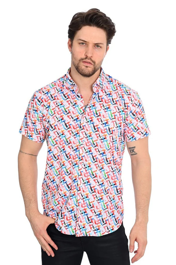 Mizumi Multi Vivid Abstract Printed Shirt