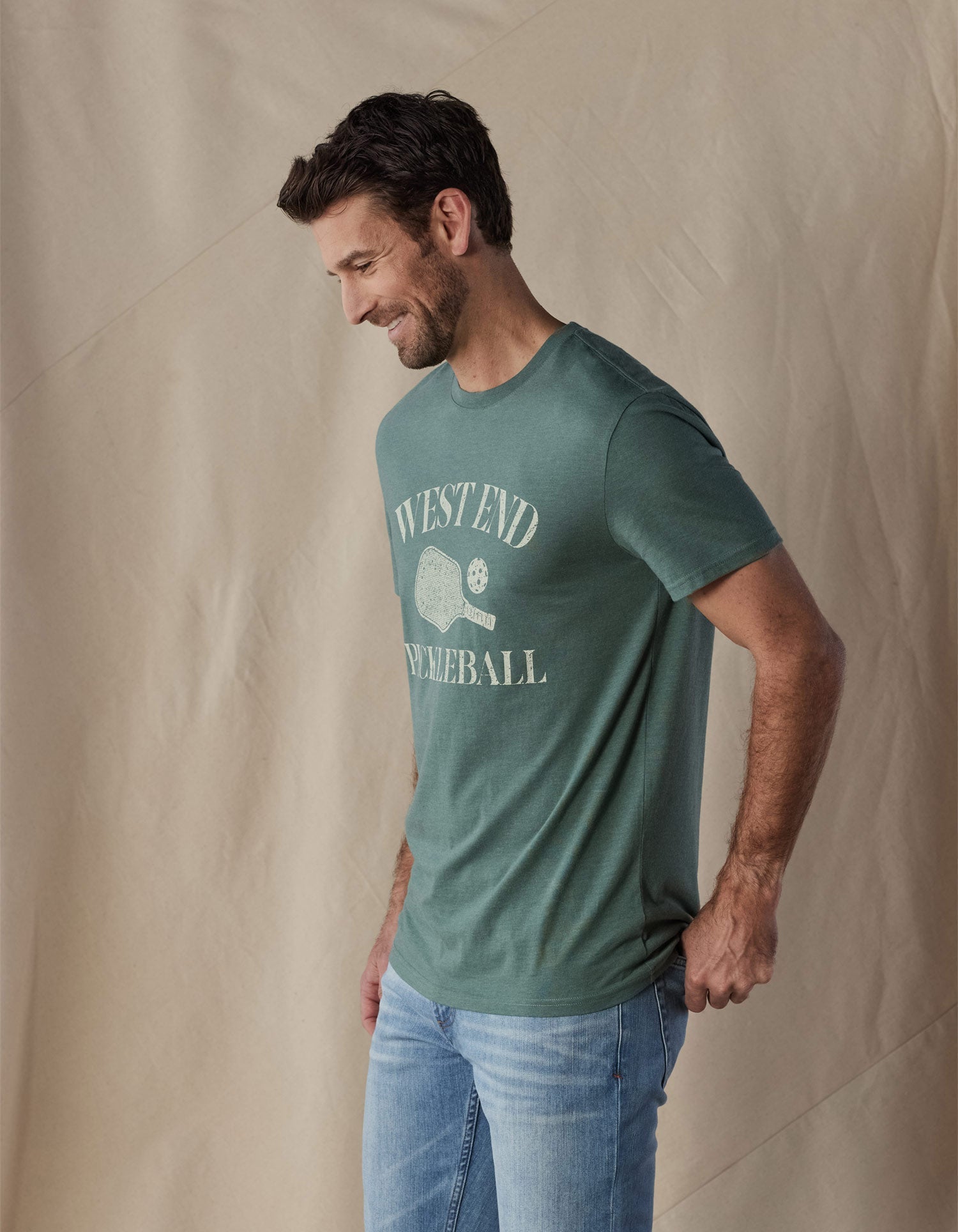 Wholesale,The Normal Brand, The Normal Brand Pine West End Pickleball Tee, Green, Large-43-TagL