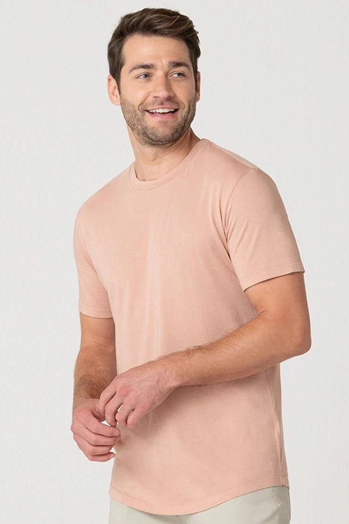 Faire,Swet Tailor, Swet Tailor Pearl Blush Garment-dyed T-Shirt, Pink, Extra Large-45-TagXL