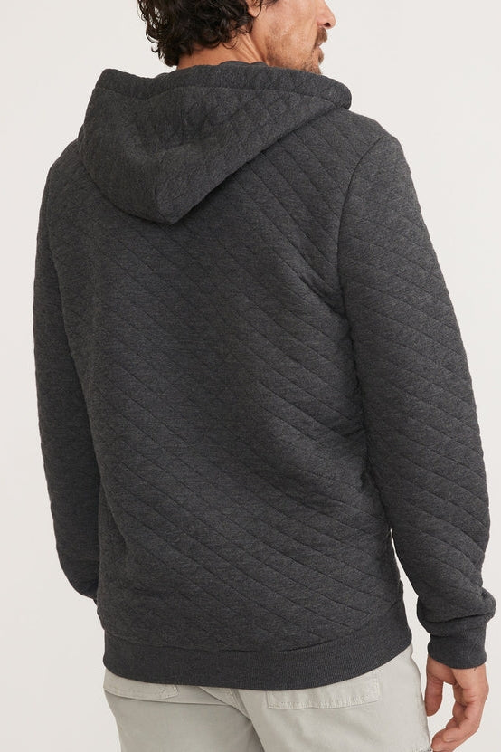 Marine Layer Dark Heather Grey Full Zip Corbet Quilted Hoodie