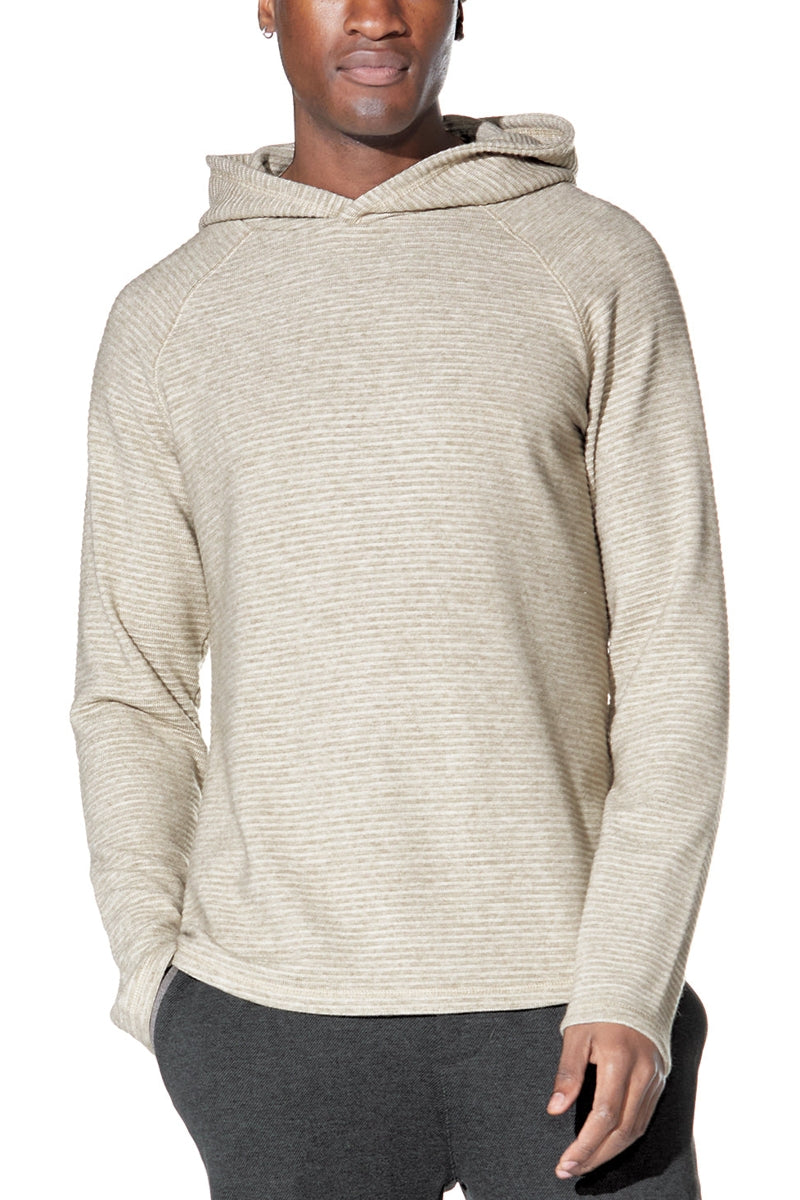 Wholesale,Civil Society, Civil Society Heather Khaki Two-ply Knit Hoodie, Tan, Extra Large-46-TagXL