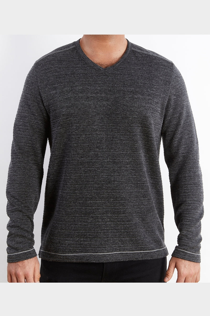 Wholesale,Nicoby Age of Wisdom, Nicoby Age of Wisdom Charcoal Crinkle Luxe Heathered V-Neck Tee, Grey, Small-40-TagS