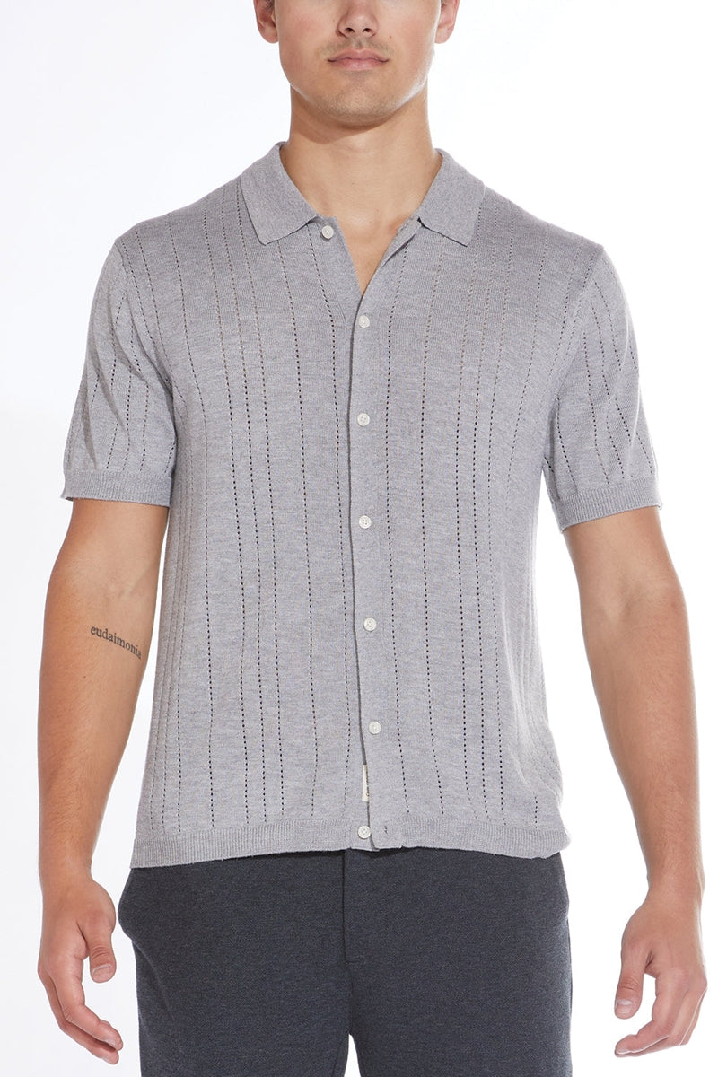 Wholesale,Civil Society, Civil Society Heather Grey Jersey Sweater Knit Shirt, Grey, Extra Large-46-TagXL