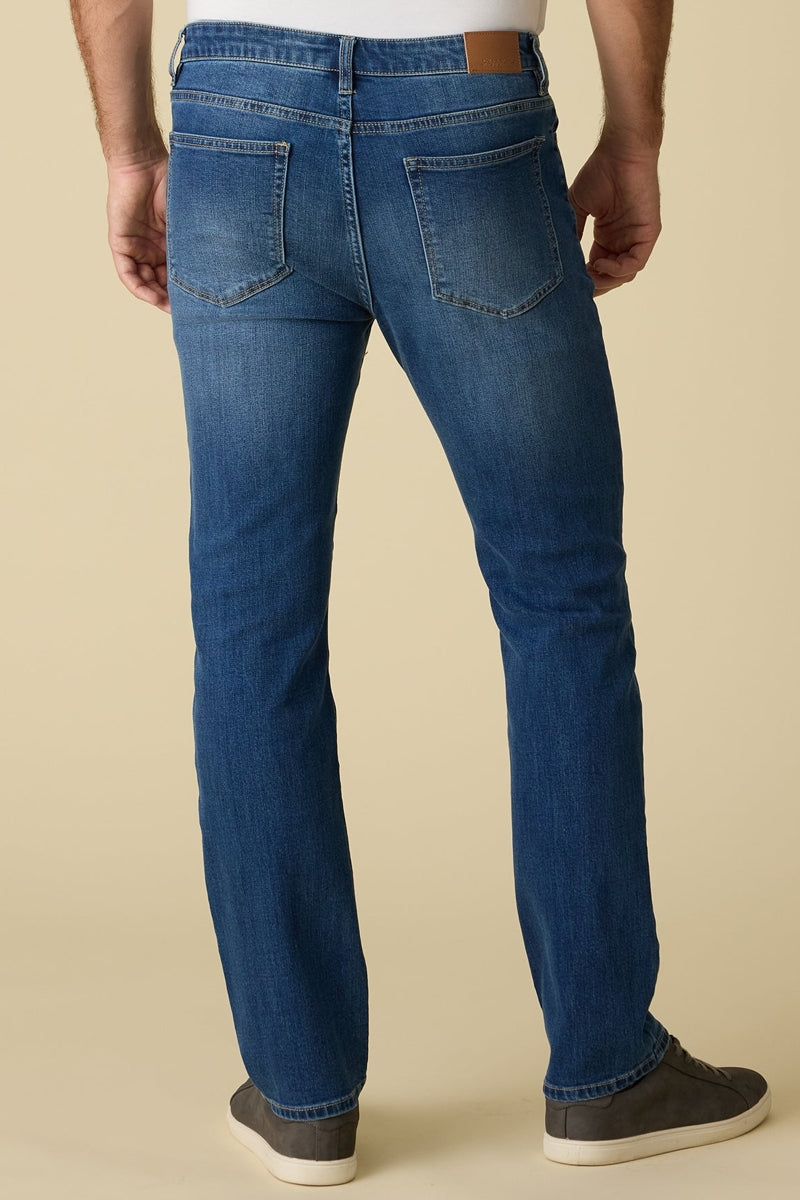 Wholesale,Flag & Anthem, Flag & Anthem Blue Highland Wash Nashville Straight Cooling Jeans, Blue, 36W-32L-Tag36