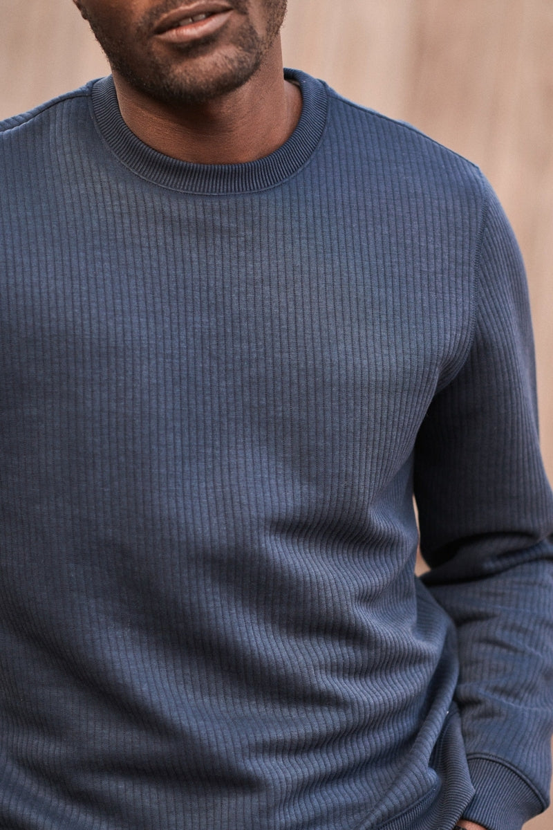 Wholesale,Marine Layer, Marine Layer Navy Corbet Vertical Quilted Sweatshirt, Blue, Extra Large-50-TagXL