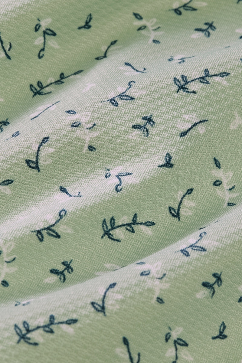 Wholesale,Mizzen + Main, Mizzen + Main Pale Green Floral+Fauna Performance Knit Trim Shirt, Green, Medium-43-TagM
