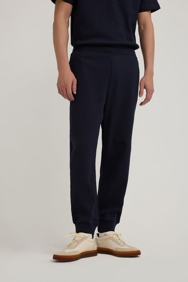 FYNE Navy Knit Waffle Weave Joggers