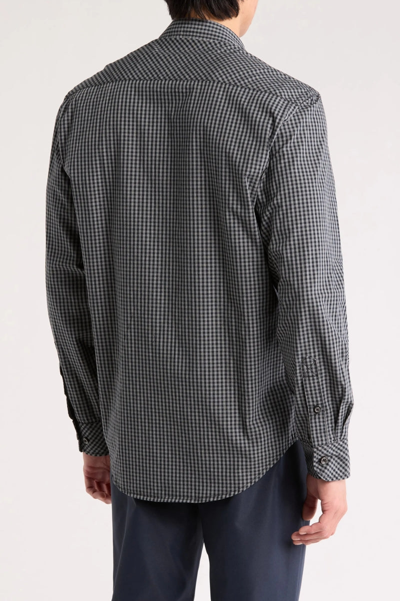 Wholesale,James Campbell, James Campbell Black Gingham Cotton-poplin Shirt, Black, Extra Extra Large-54-TagXXL