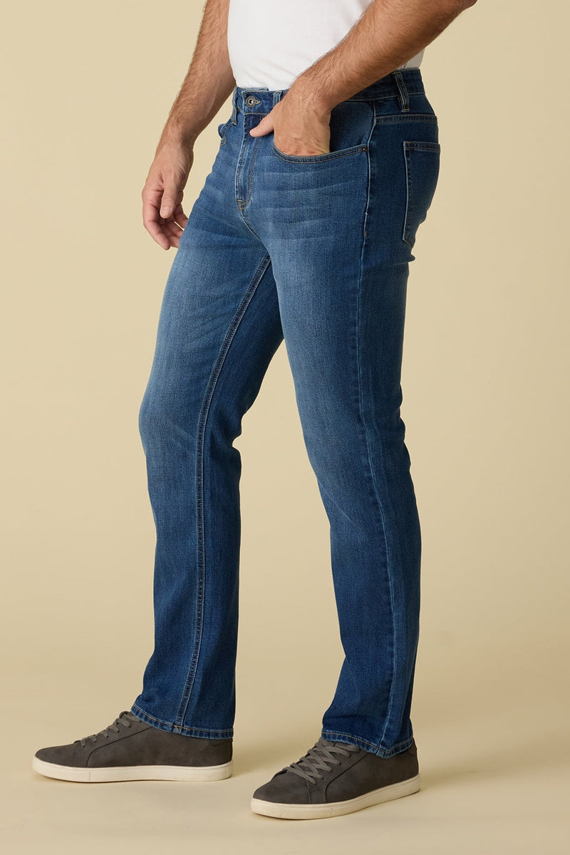 Wholesale,Flag & Anthem, Flag & Anthem Blue Highland Wash Nashville Straight Cooling Jeans, Blue, 34W-30L-Tag34