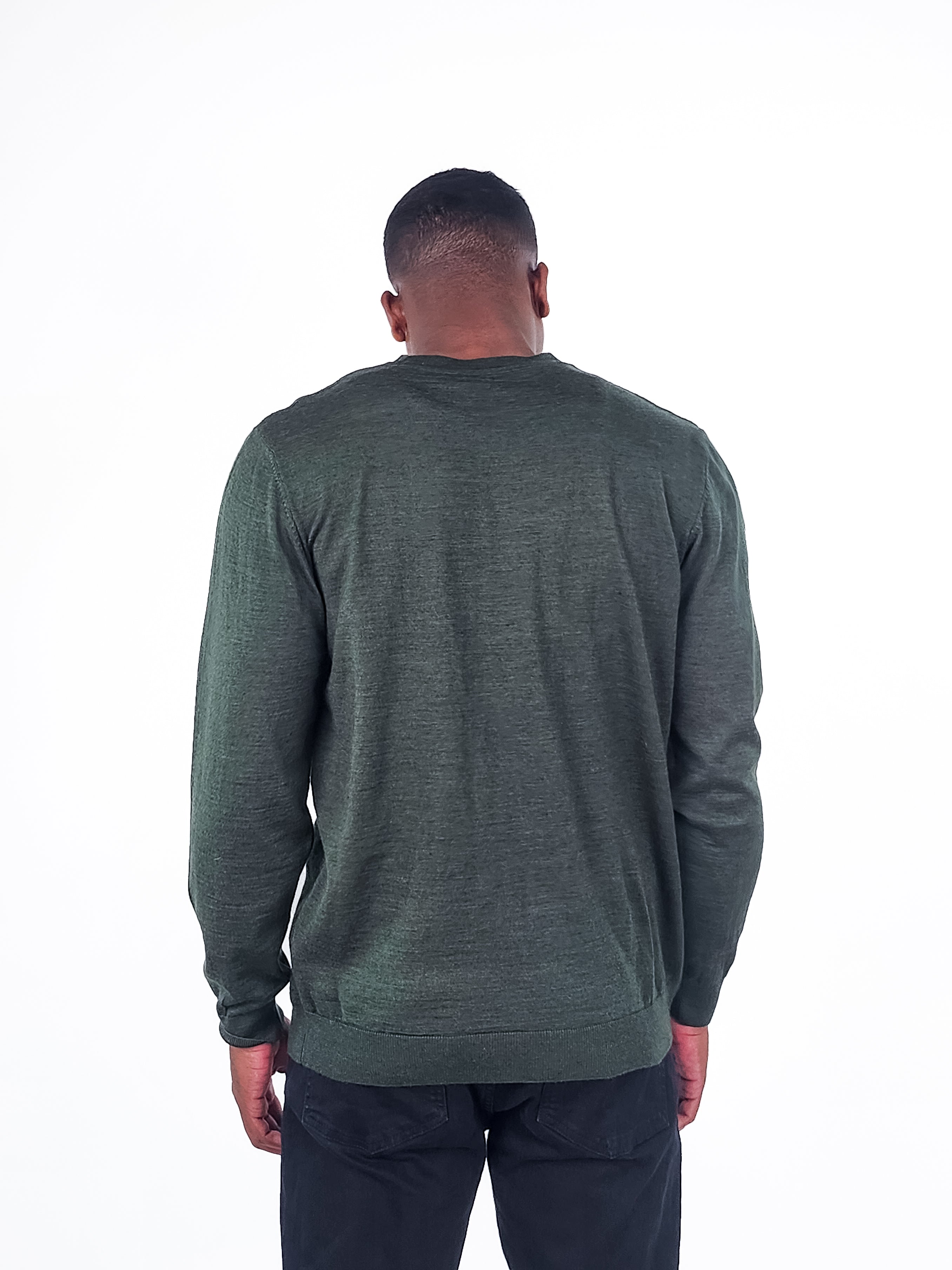 Wholesale,Jakamen, Jakamen Dark Olive Crewneck Textured Sweater, Green, Large-44-TagXL