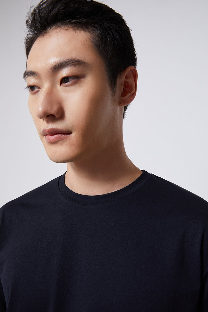 Direct From Brand,FYNE, FYNE Navy Moisture Absorption T-shirt, Blue, Medium-40-TagMLarge-42-TagLExtra Large-44-TagXL