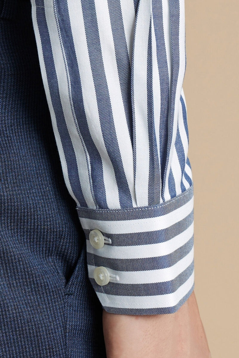 Wholesale,Charles Tyrwhitt, Charles Tyrwhitt Royal Blue/White Twill Wide Stripe Shirt, Blue, Small-39-Tag14.5Small-40-Tag15Medium-42-Tag15.5Medium-44-Tag16Large-46-Tag16.5Extra Large-48-Tag17Extra Large-50-Tag17.5