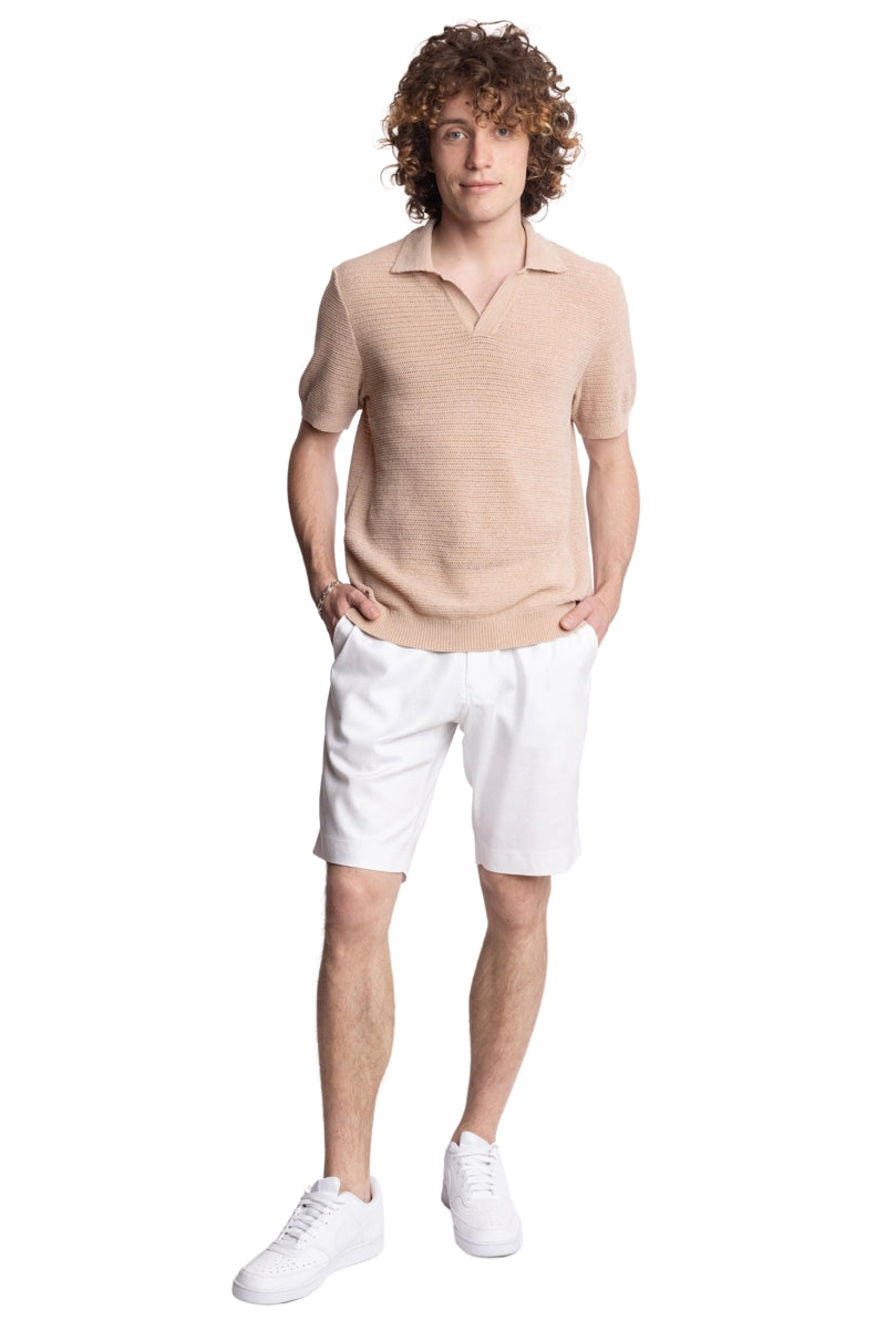 Wholesale,Paisley & Gray, Paisley & Gray Tan Chenille Open V Polo, Tan, Medium-42-TagM