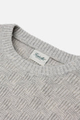 Kuwalla Light Grey Basketweave Crewneck Sweater