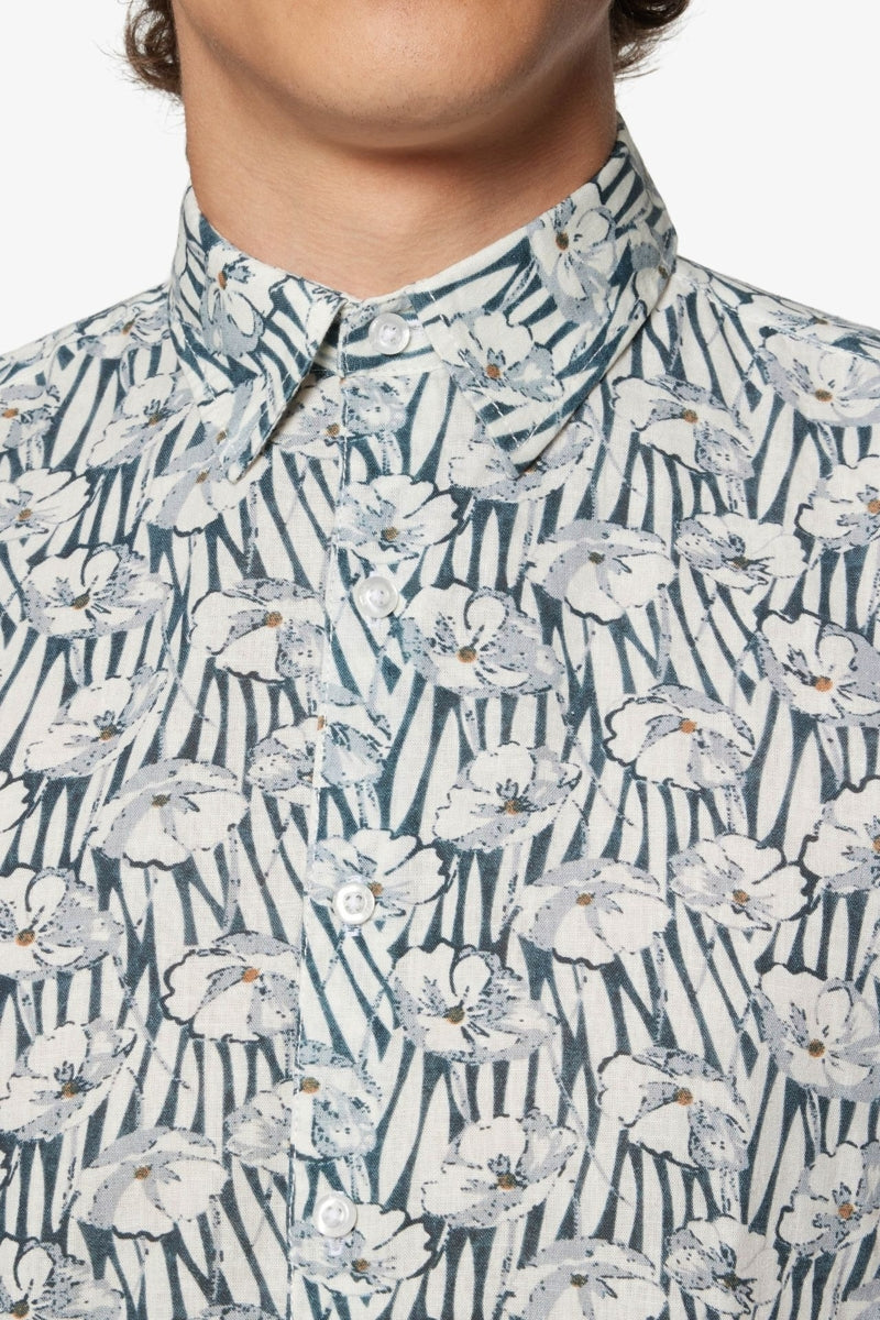 Wholesale,Signal Clothing, Signal Clothing Blue/White Floral Print Shirt, Blue, Extra Large-48-TagXL