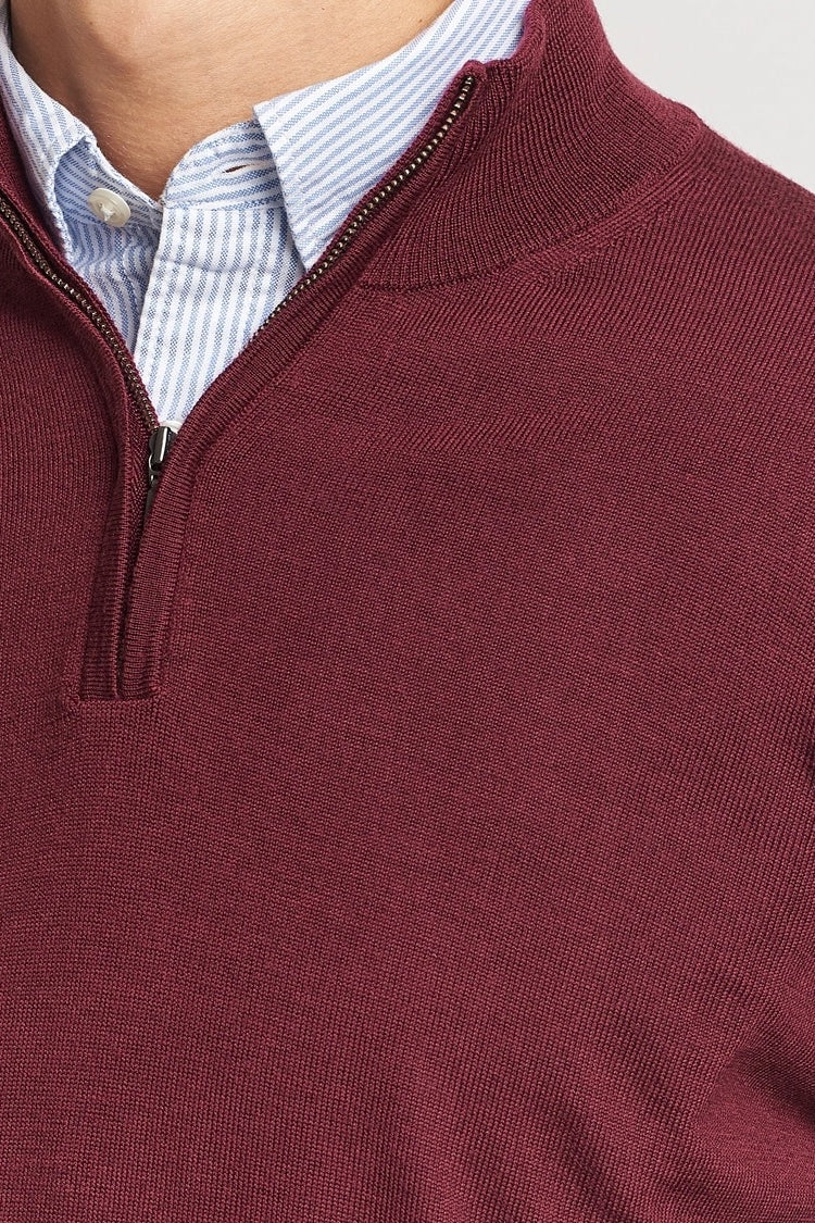 Wholesale,Charles Tyrwhitt, Charles Tyrwhitt Dark Burnt Orange Pure Merino Wool Qtr Zip, Orange, Extra Extra Large-52-TagXXL