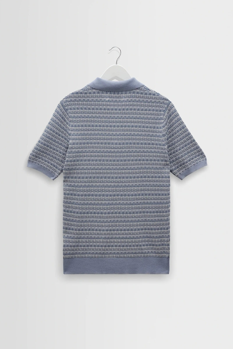 Wholesale,Wax London, Wax London Light Blue Mini Geometric Knitted Polo, Blue, Medium-41-TagM